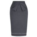 Grace Karin Womens Solid Color High Stretchy Hips-Wrapped Grey Vintage Retro Lápis Skirt CL010454-5